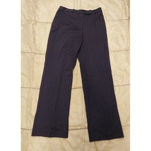 Ann Taylor Womens Size 6 Wool Pants Black Dress Stripe Trouser Career Loft